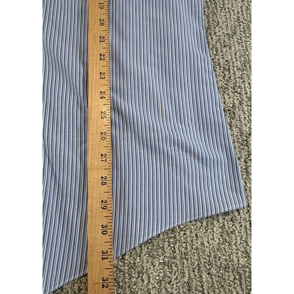Brooks Brothers LS Button Down Shirt Mens 17- 36 XL‎ 346 Blue Striped Slim EUC